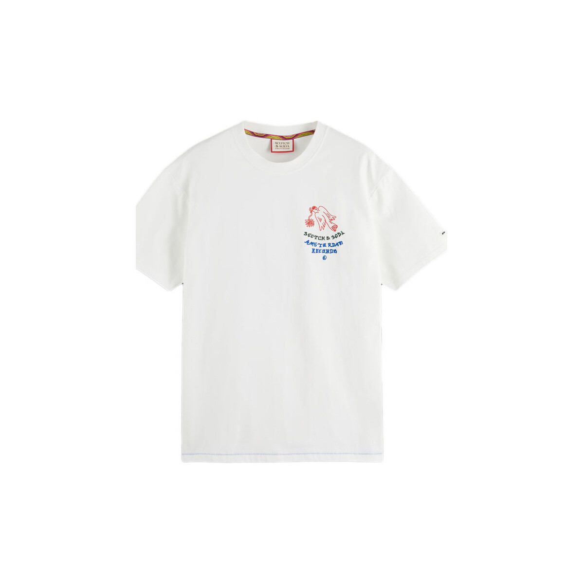 Υφασμάτινα Άνδρας T-shirt με κοντά μανίκια Scotch & Soda CROSS STITCH ARTWORK RELAXED FIT T-SHIRT MEN SCOTCH & SODA ΚΟΚΚΙΝΟ- ΛΕΥΚΟ- ΠΡΑΣΙΝΟ