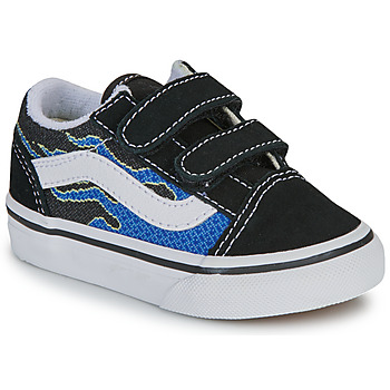 Παπούτσια Παιδί Χαμηλά Sneakers Vans Old Skool V PIXEL FLAME BLACK/BLUE Black / Μπλέ