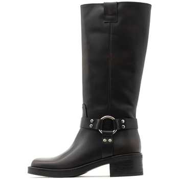 Debutto Donna LEATHER MID HEEL BOOTS WOMEN ΚΑΦΕ