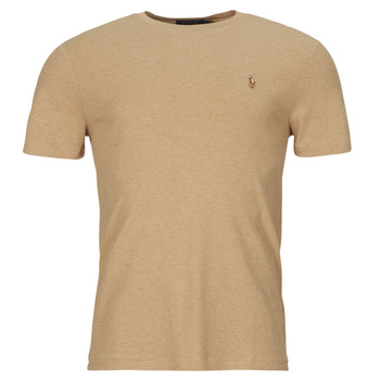 Υφασμάτινα Άνδρας T-shirt με κοντά μανίκια Polo Ralph Lauren T-SHIRT AJUSTE COL ROND EN PIMA COTON Beige / Chiné / Κλασσικο  / Camel / Heather