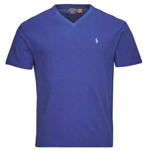 Υφασμάτινα Άνδρας T-shirt με κοντά μανίκια Polo Ralph Lauren T-SHIRT AJUSTE COL V EN COTON Μπλέ