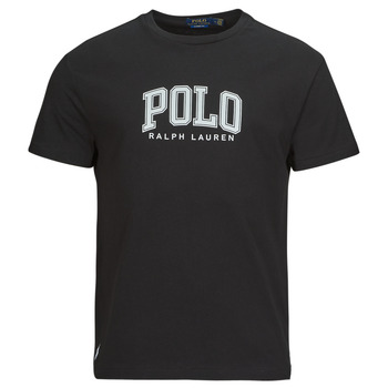 Υφασμάτινα Άνδρας T-shirt με κοντά μανίκια Polo Ralph Lauren T-SHIRT AJUSTE EN COTON SERIGRAPHIE POLO RALPH LAUREN Black / Polo / Μαυρο