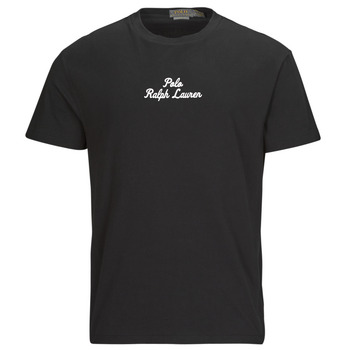 Υφασμάτινα Άνδρας T-shirt με κοντά μανίκια Polo Ralph Lauren T-SHIRT AJUSTE EN COTON POLO RALPH LAUREN CENTER Black / Polo / Μαυρο