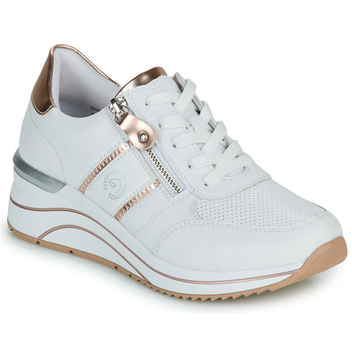 Παπούτσια Γυναίκα Χαμηλά Sneakers Remonte  Άσπρο / Ροζ / Χρυσο