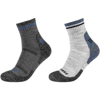 Skechers 2PPK Men Trail Wool Quarter Socks Grey