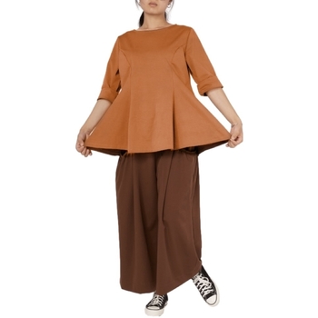 Υφασμάτινα Γυναίκα Μπλούζες Wendy Trendy Top 223690 - Camel Brown