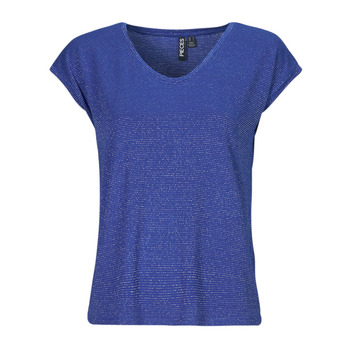 Υφασμάτινα Γυναίκα T-shirt με κοντά μανίκια Pieces PCBILLO TEE LUREX STRIPES Μπλέ