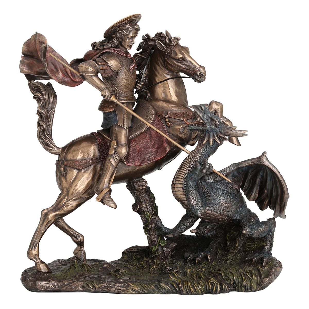 Σπίτι Αγαλματίδια και  Signes Grimalt Σαν Χόρργ Με Άλογο Και Δράκο Gold