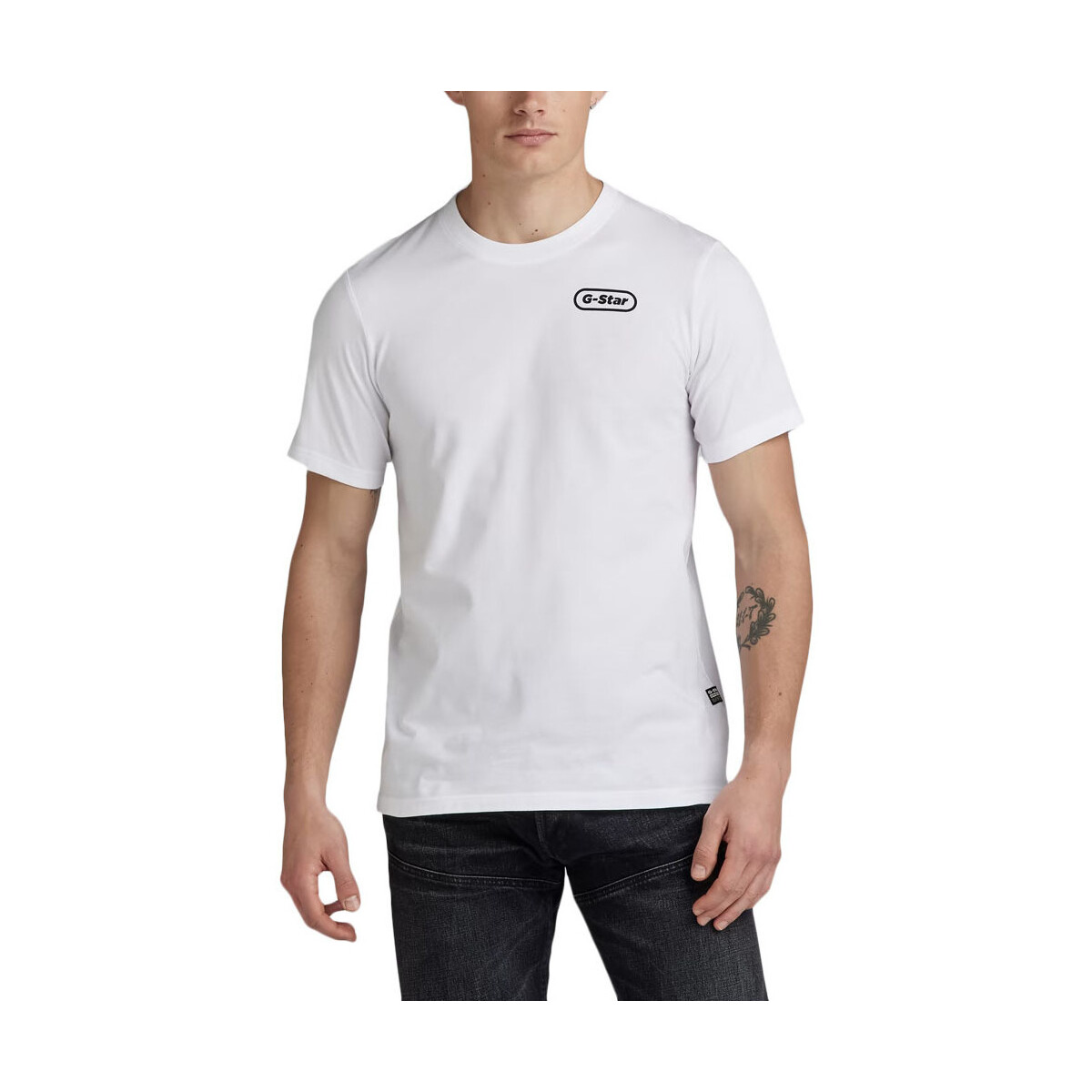 Υφασμάτινα Άνδρας T-shirt με κοντά μανίκια G-Star Raw BACK GRAPHIC SLIM FIT T-SHIRT MEN ΛΕΥΚΟ- ΜΑΥΡΟ