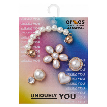 Crocs Dainty Pearl Jewelry 5 Pack Άσπρο / Gold
