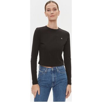 Υφασμάτινα Γυναίκα Μπλουζάκια με μακριά μανίκια Calvin Klein Jeans J20J222884 Black