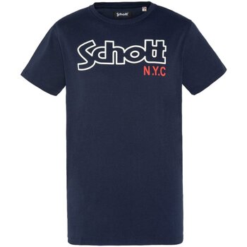 Υφασμάτινα Άνδρας T-shirt με κοντά μανίκια Schott TSCREWVINT Μπλέ