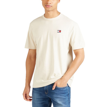 Υφασμάτινα Άνδρας T-shirt με κοντά μανίκια Tommy Hilfiger TOMMY JEANS BADGE REGULAR FIT T-SHIRT MEN ΕΚΡΟΥ