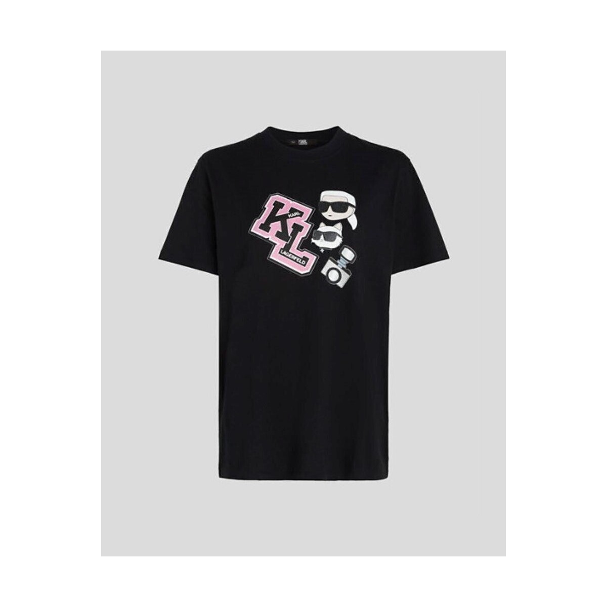 Υφασμάτινα Γυναίκα T-shirts & Μπλούζες Karl Lagerfeld 240W1727 OVERSIZED IKONIK VARSITY TEE Black