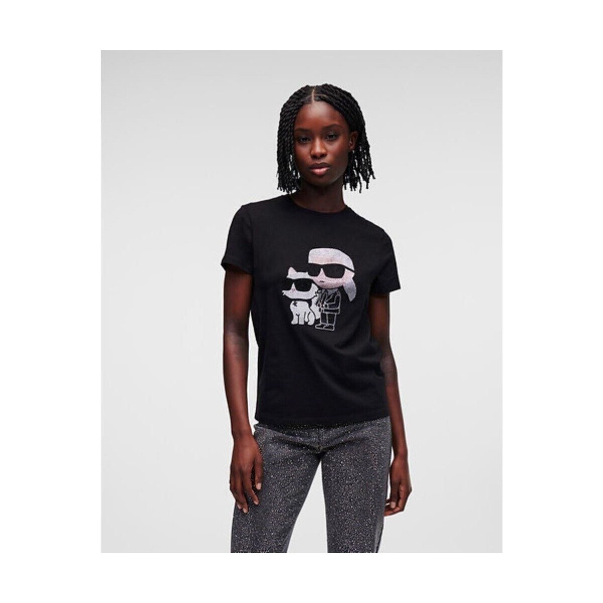 Υφασμάτινα Γυναίκα T-shirts & Μπλούζες Karl Lagerfeld 230W1772 IKONIK 2 0 Black