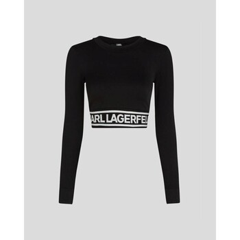 Υφασμάτινα Γυναίκα Πουλόβερ Karl Lagerfeld 240W1716 SEAMLESS LOGO Black