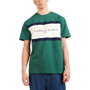 Υφασμάτινα Άνδρας T-shirt με κοντά μανίκια Tommy Hilfiger TOMMY JEANS COLOUR BLOCK REGULAR FIT T-SHIRT MEN ΓΚΡΙ- ΜΠΛΕ- ΠΡΑΣΙΝΟ
