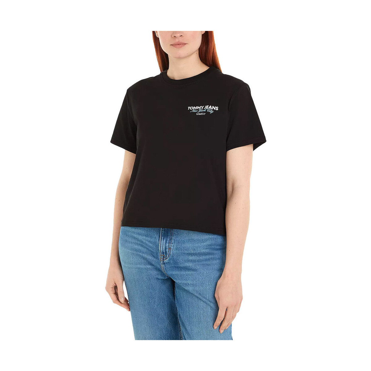 Υφασμάτινα Γυναίκα T-shirt με κοντά μανίκια Tommy Hilfiger TOMMY JEANS ESSENTIAL LOGO 2 BOXY FIT T-SHIRT WOMEN ΜΑΥΡΟ