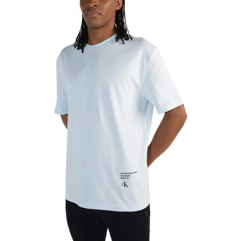 Υφασμάτινα Άνδρας T-shirt με κοντά μανίκια Calvin Klein Jeans STACKED MODERN METALS T-SHIRT MEN ΣΙΕΛ