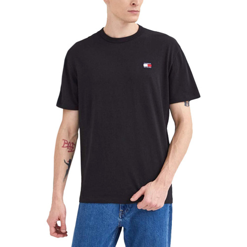 Υφασμάτινα Άνδρας T-shirt με κοντά μανίκια Tommy Hilfiger TOMMY JEANS BADGE REGULAR FIT T-SHIRT MEN ΜΑΥΡΟ