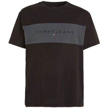 Υφασμάτινα Άνδρας T-shirt με κοντά μανίκια Tommy Hilfiger TOMMY JEANS LINEAR COLORBLOCK REGULAR FIT T-SHIRT MEN ΜΑΥΡΟ