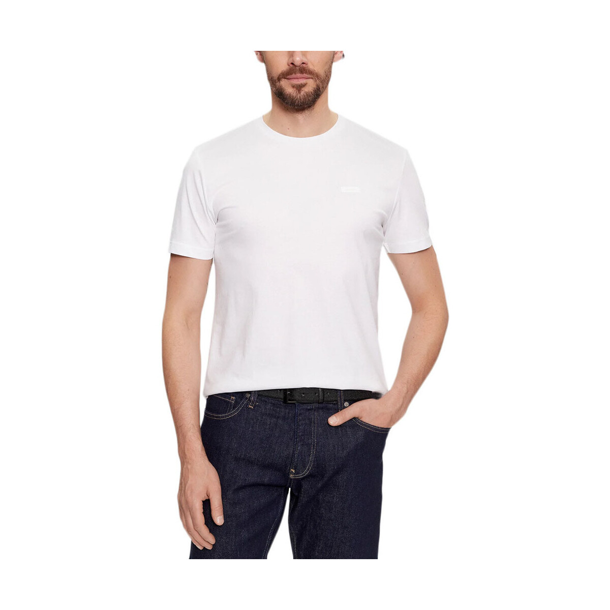Υφασμάτινα Άνδρας T-shirt με κοντά μανίκια Calvin Klein Jeans SMOOTH COTTON T-SHIRT MEN ΛΕΥΚΟ