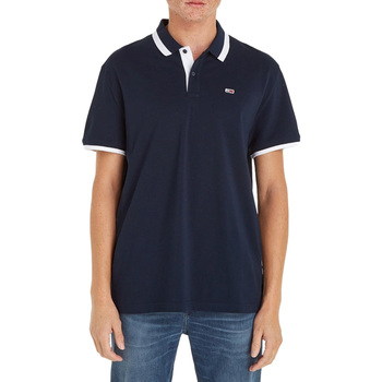 Tommy Hilfiger TOMMY JEANS SOLID TIPPED REGULAR FIT POLO T-SHIRT MEN ΛΕΥΚΟ- ΜΠΛΕ