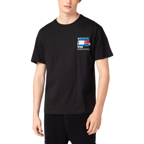Υφασμάτινα Άνδρας T-shirt με κοντά μανίκια Tommy Hilfiger TOMMY JEANS NY GRAFFITI FLAG T-SHIRT MEN ΛΕΥΚΟ- ΜΑΥΡΟ- ΜΠΛΕ