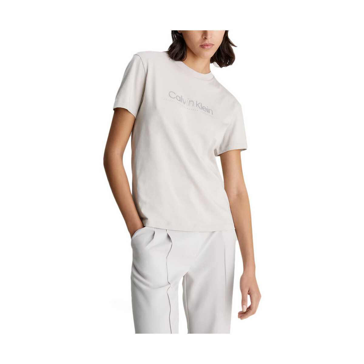 T-shirt με κοντά μανίκια Calvin Klein Jeans SATIN PRINT GRAPHIC T SHIRT WOMEN