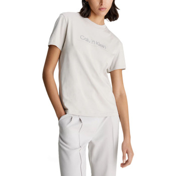 Υφασμάτινα Γυναίκα T-shirt με κοντά μανίκια Calvin Klein Jeans SATIN PRINT GRAPHIC T SHIRT WOMEN ΜΠΕΖ