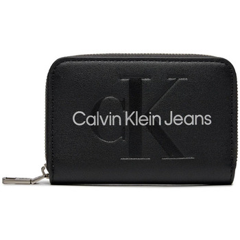 Τσάντες Γυναίκα Πορτοφόλια Calvin Klein Jeans SCULPTED ZIP AROUNG MEDIUM WALLET WOMEN ΑΣΗΜΙ- ΜΑΥΡΟ