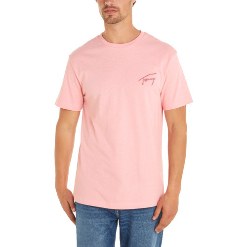Υφασμάτινα Άνδρας T-shirt με κοντά μανίκια Tommy Hilfiger TOMMY JEANS SIGNATURE REGULAR FIT T-SHIRT MEN ΡΟΖ