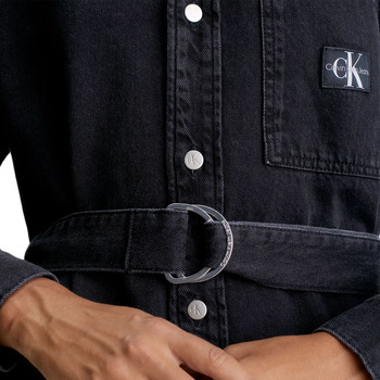 Calvin Klein Jeans DENIM BELTED UTILITY SHIRT DRESS WOMEN ΜΑΥΡΟ