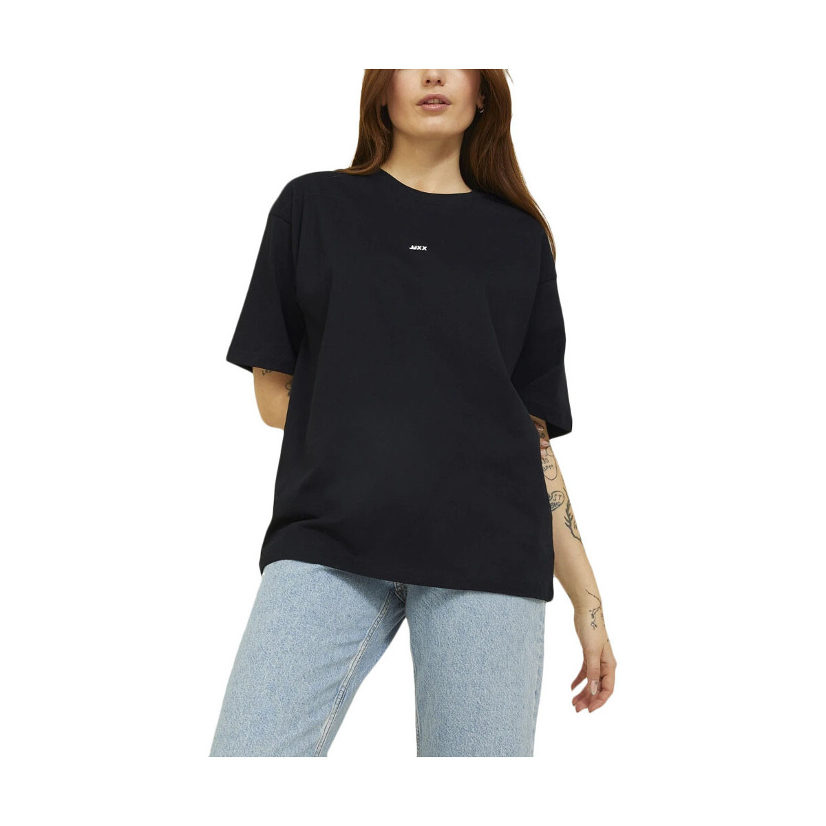 Υφασμάτινα Γυναίκα T-shirt με κοντά μανίκια Jjxx JXANDREA EVERY LOGO LOOSE FIT T-SHIRT WOMEN ΜΑΥΡΟ