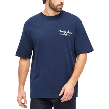 Υφασμάτινα Άνδρας T-shirt με κοντά μανίκια Tommy Hilfiger TOMMY JEANS SERIF LUXE OVERSIZED FIT T-SHIRT MEN ΜΠΛΕ
