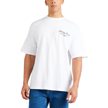 Υφασμάτινα Άνδρας T-shirt με κοντά μανίκια Tommy Hilfiger TOMMY JEANS SERIF LUXE OVERSIZED FIT T-SHIRT MEN ΛΕΥΚΟ
