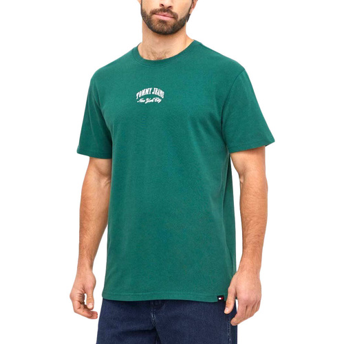 Υφασμάτινα Άνδρας T-shirt με κοντά μανίκια Tommy Hilfiger TOMMY JEANS TONAL ARCH VARSITY REGULAR FIT T-SHIRT MEN ΛΕΥΚΟ- ΠΡΑΣΙΝΟ