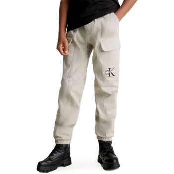 Υφασμάτινα Παντελόνια Calvin Klein Jeans REGULAR FIT CARGO SWEATPANTS BOYS ΜΠΕΖ