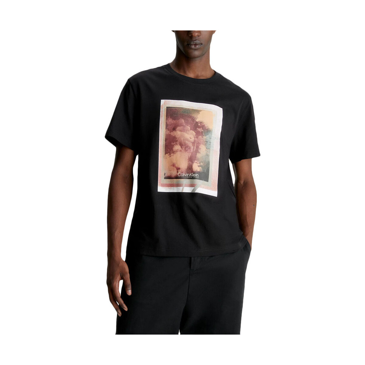 Υφασμάτινα Άνδρας T-shirt με κοντά μανίκια Calvin Klein Jeans PHOTO PRINT T-SHIRT MEN ΜΑΥΡΟ- ΜΠΟΡΝΤΩ