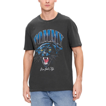 Υφασμάτινα Άνδρας T-shirt με κοντά μανίκια Tommy Hilfiger TOMMY JEANS VINTAGE TIGER REGULAR FIT T-SHIRT MEN ΜΑΥΡΟ- ΜΠΛΕ