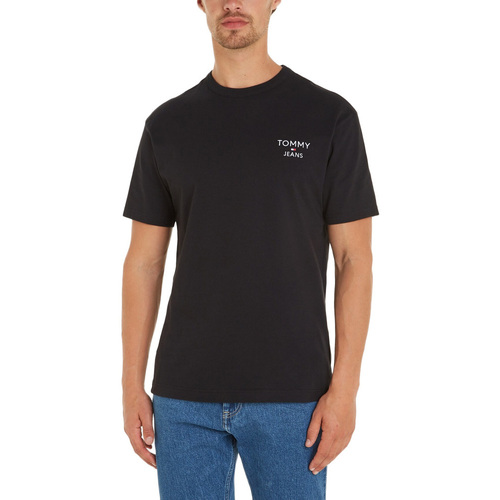 Υφασμάτινα Άνδρας T-shirt με κοντά μανίκια Tommy Hilfiger TOMMY JEANS REGULAR FIT T-SHIRT MEN ΜΑΥΡΟ
