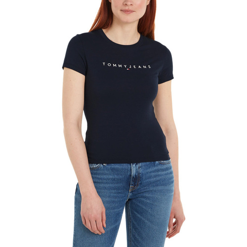 Υφασμάτινα Γυναίκα T-shirt με κοντά μανίκια Tommy Hilfiger TOMMY JEANS LINEAR SLIM FIT T-SHIRT WOMEN ΜΠΛΕ