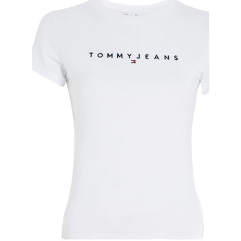 Tommy Hilfiger TOMMY JEANS LINEAR SLIM FIT T-SHIRT WOMEN ΛΕΥΚΟ