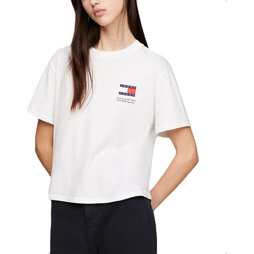 Υφασμάτινα Γυναίκα T-shirt με κοντά μανίκια Tommy Hilfiger TOMMY JEANS GRAPHIC FLAG BOXY FIT T-SHIRT WOMEN ΛΕΥΚΟ