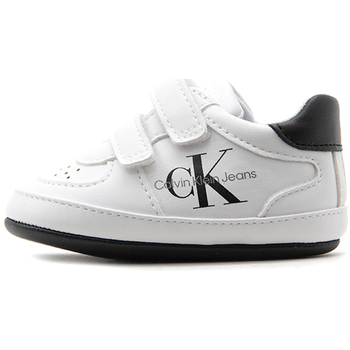 Παπούτσια Sneakers Calvin Klein Jeans VELCRO LOW CUT SNEAKERS BOYS ΛΕΥΚΟ- ΜΑΥΡΟ