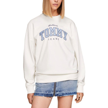 Tommy Hilfiger TOMMY JEANS VARSITY LUXE RELAXED FIT SWEATER WOMEN ΕΚΡΟΥ- ΣΙΕΛ