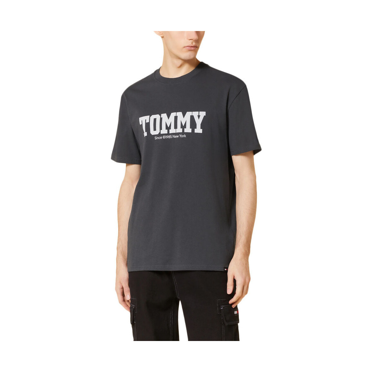 Υφασμάτινα Άνδρας T-shirt με κοντά μανίκια Tommy Hilfiger TOMMY JEANS FRONT BACK REGULAR FIT T-SHIRT MEN ΓΚΡΙ- ΛΕΥΚΟ