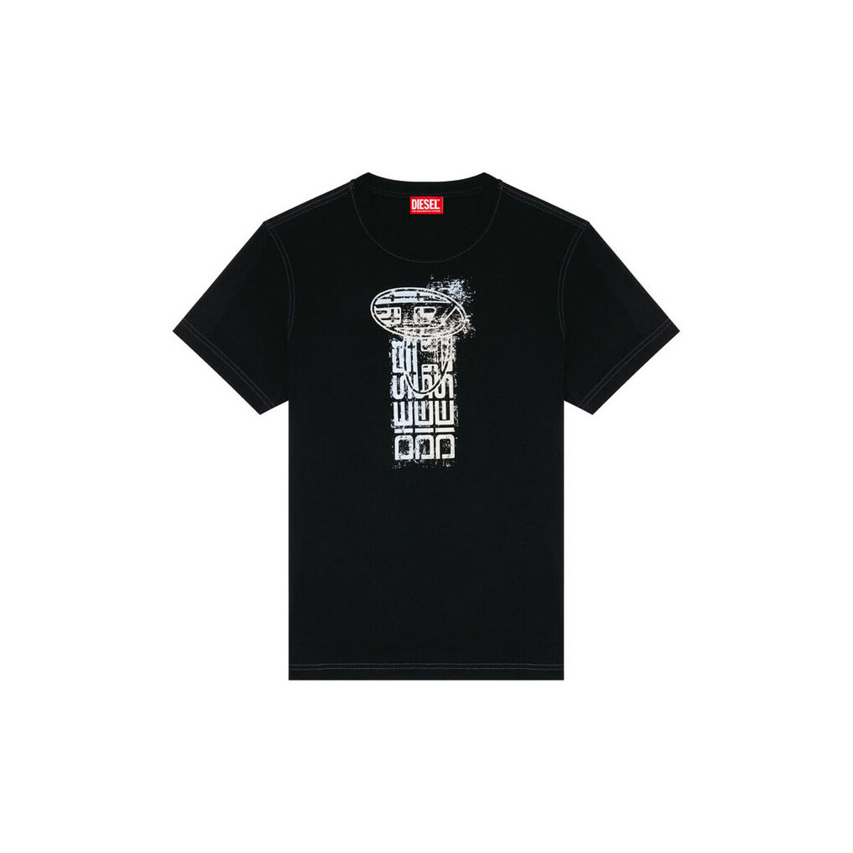 Υφασμάτινα Άνδρας T-shirt με κοντά μανίκια Diesel T-DIEGOR-K68 T-SHIRT MEN ΛΕΥΚΟ- ΜΑΥΡΟ- ΜΩΒ