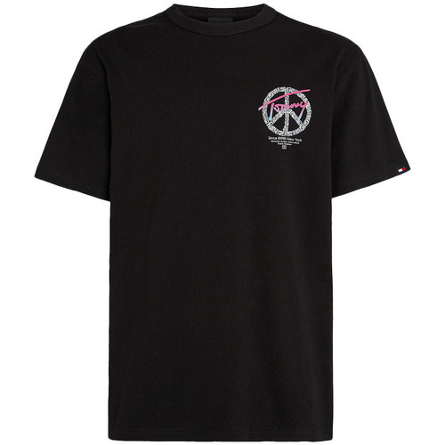 Υφασμάτινα Άνδρας T-shirt με κοντά μανίκια Tommy Hilfiger TOMMY JEANS BACK GRAPHIC REGULAR FIT T-SHIRT MEN ΛΕΥΚΟ- ΜΑΥΡΟ- ΡΟΖ
