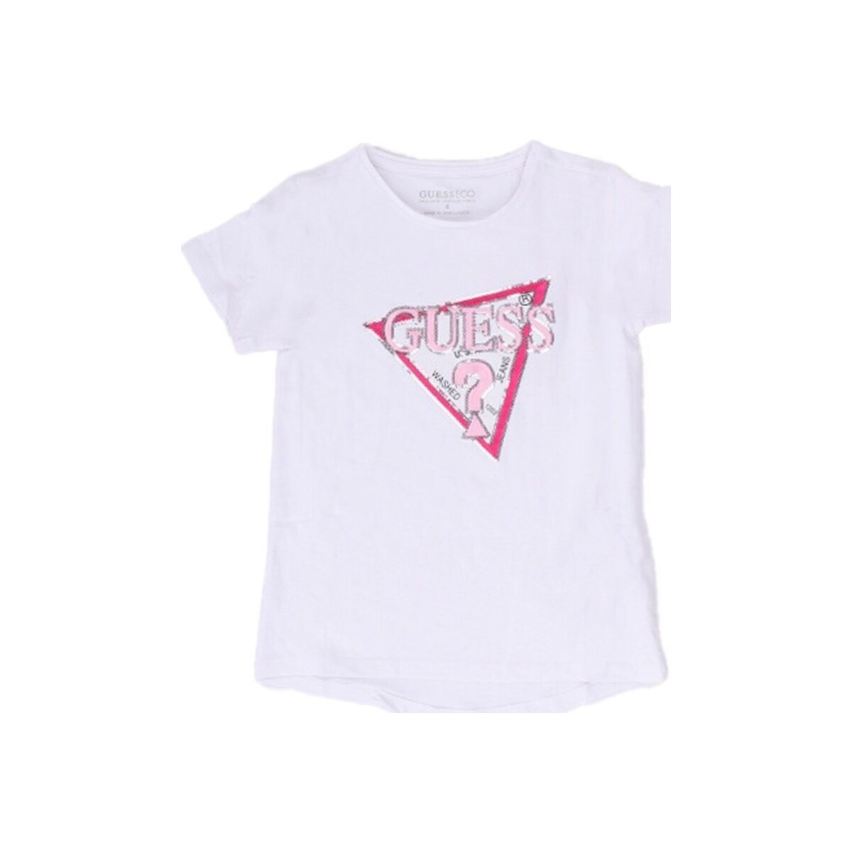 Υφασμάτινα Κορίτσι T-shirt με κοντά μανίκια Guess J4RI47K6YW4 Άσπρο